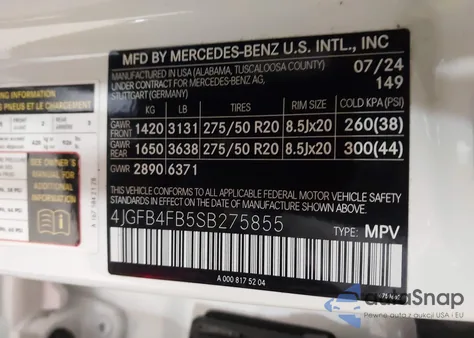 2025 Mercedes-Benz Gle 350 4Matic из США, поврежденный, VIN 4JGFB4FB5SB275855